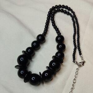 Chic Black Beaded Necklace